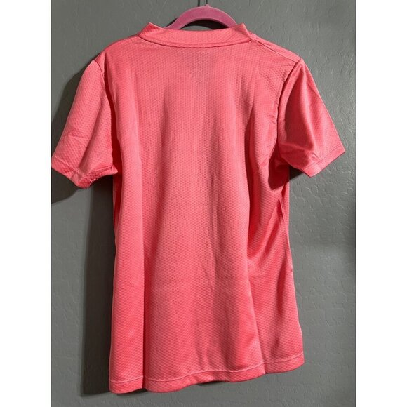 Zip-Up Collar Pink Short Sleeve Shirt By Three Sixty Six NWT - Picture 4 of 5